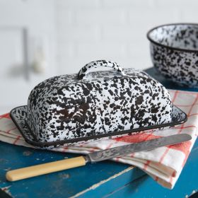 Handcrafted Splattered Enamel Butter Dish