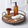 Rustic Round Wood Plank Serving Tray