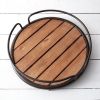 Rustic Round Wood Plank Serving Tray