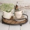 Rustic Round Wood Plank Serving Tray