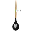 Assorted Wood Handle Silicone Kitchen Cooking Utensils in a Countertop Display