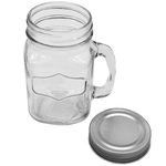 15.2 Ounce Glass Mason Jar With Lid And Handle
