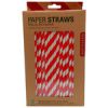 Kikkerland Set of 144 Paper Straws in Red Stripes