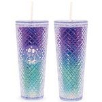 Dazzling 24 oz Ocean  10" Holographic Tumbler with Straw