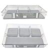 4 Section Plastic Organizer Bin with Grey Silicone 13" x 9" x 2.5"