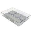 4 Section Plastic Organizer Bin with Grey Silicone 13" x 9" x 2.5"