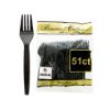Heavy Duty Black Plastic Forks Set