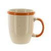 12-Ounce White Mug with Orange Trim