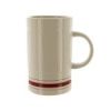 16-Ounce White Mug with Maroon Stripes