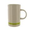 16-Ounce White Mug with Green Stripes