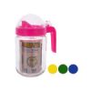 16oz 6.5 inch glass syrup jar w/plastic handle and lid