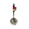 Stainless steel skimmer with black handle