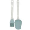 Silicone Spatula and Basting Brush with Plastic Handle Set of 2 in Assorted Colors