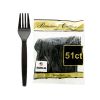 Heavy Duty Black Plastic Forks Set