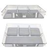 4 Section Plastic Organizer Bin with Grey Silicone 13" x 9" x 2.5"