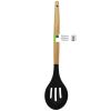 Assorted Wood Handle Silicone Kitchen Cooking Utensils in a Countertop Display