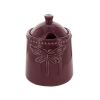 Ceramic Lidded Sugar Container with Dragonfly