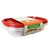 2 Pack Plastic Food Container with 2 Sections