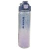 Sparkling 20 Oz Blue Plastic Water Bottle with Safety Lock and Handle