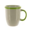12-Ounce White Mug with Lime Trim