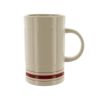16-Ounce White Mug with Maroon Stripes