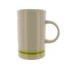 16-Ounce White Mug with Green Stripes