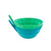 Bowls with built-in sipper straw