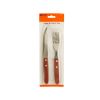 Knife and Fork Set with Red Wooden Handles