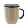 12-Ounce White Mug with Ocean Blue Trim