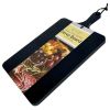 17" x 10" Black Pine Wood Serve Board with Handle