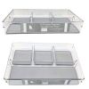 4 Section Plastic Organizer Bin with Grey Silicone 13" x 9" x 2.5"